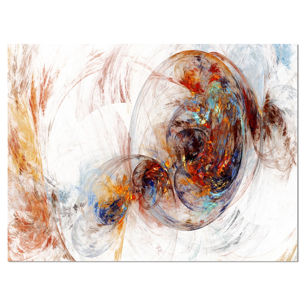 Designart - Colored Smoke Brown - Abstract Canvas art print